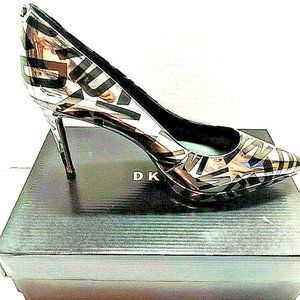 DKNY Women Lexi High Heel Pump Black Silver Shoes